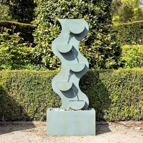 Primrose H122cm Monsanto Tiered Cascading Zinc Water Feature Outdoor Garden Fountain