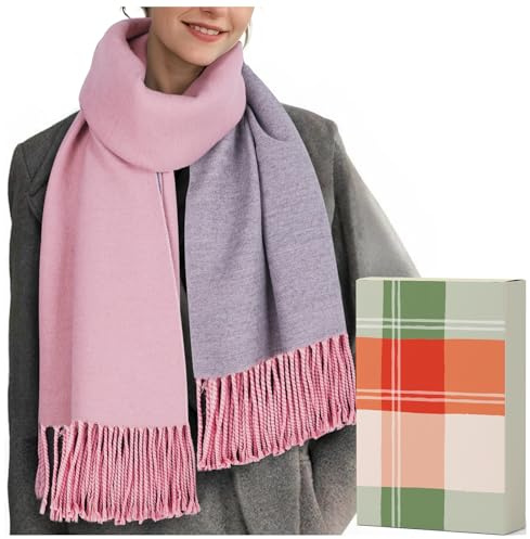 HIGHEVER Ladies Scarf Christmas Gifts for Women: Scarf Gifts for Women Christmas Stocking Fillers Women Gifts for Mum Sister Nanny Teenage Girls Gifts, Pink Blanket Scarf Pashmina Shawls Wraps Winter