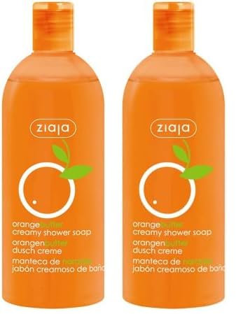 Ziaja Manteca De Naranja Jabón Cremoso De Baño 500 Ml, Multicolor (Paquete de 2)