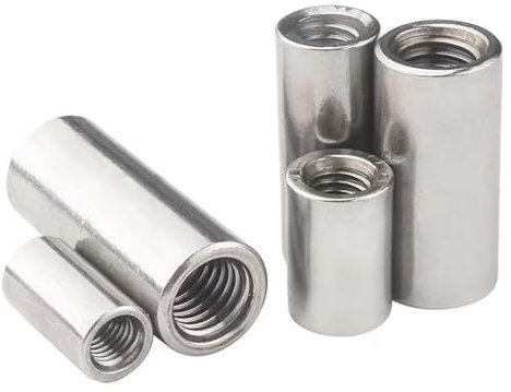 COLZYTLI 10 Stück runde Verbindungsmuttern 304 Edelstahl Innengewinde zylindrische Kupplungsmutter 10 Stück M3 x 6 x 12