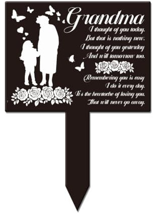 GLOBLELAND Estaca de jardín con forma rectangular de mariposa, para cementerio, acrílico, para tumba, impermeable, para patio, tumba, cementerio