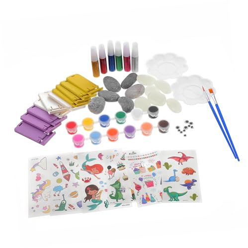 NUOBESTY Giocattoli per Graffiti per Bambini Kit per Pittura su Roccia Articoli per Lartigianato Lavoretti Incompiuti per Bambini