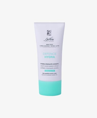 BioNike - Defence Hydra Leggera, Crema Idratante Viso con Acido Ialuronico e Burro di Karitè, Idratazione Immediata e fino a 48H, Effetto Lenitivo e Protettivo per Pelli Normali e Miste, 50ml