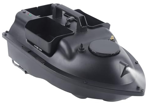 JUUTALK Angelköder Boot, 500M Fernbedienung Futterboot, 3 Köderboxen Angeln Futterboot Wireless Köderboot mit LED Licht, Fischköder Boot für Seen, Ferngesteuertes Köderboot 2 KG Beladung