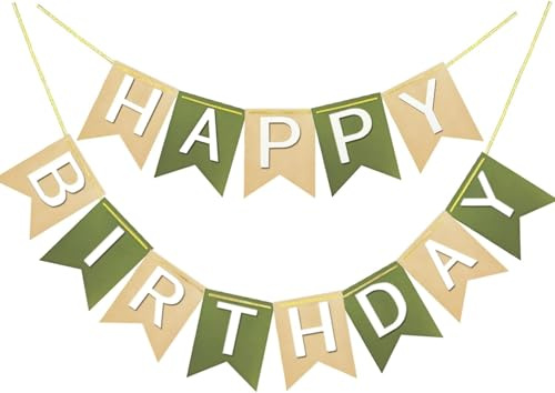 Braun Happy Birthday Banner Theme Birthday Party Supplies Garland Decorations Nursery Hanging Decor 13pcs
