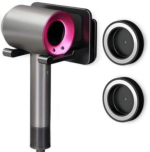 SupRovare Support de sèche-cheveux sans perçage - Compatible avec Dyson Supersonic Airwrap - Support mural sans perçage - Convient pour la plupart des sèche-cheveux - Support de sèche-cheveux sans