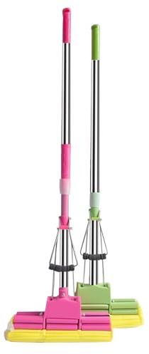 MIXEL Expandable Cleaning Squeeze Mop, Adjustable Telescopic Handle, Squeeze Mechanism, Easy To Use, Durable and Long-Lasting, Versatile Cleaning, Assorted Colours, Lightweight