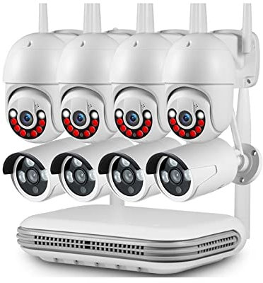 H.265 3MP Full HD 8CH sans Fil NVR sécurité WiFi IP caméra système Kit Surveillance extérieure CCTV Visage Audio vidéo enregistreur(500g,8CH NVR Kit6)