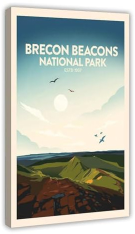 QOGDAF Brecon Beacons Pen-Y-Fan South Wales Canvas Poster Bedroom Decor Landscape Office Room Decor Gift 08x12inch(20x30cm)