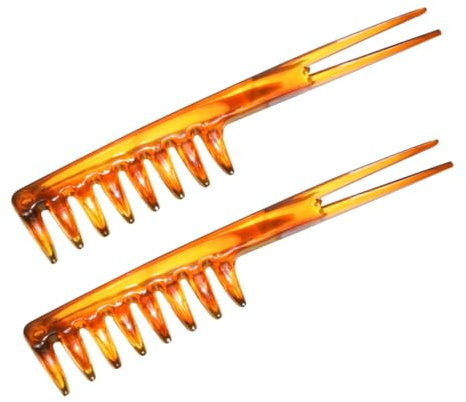 Anneome 2 Piezas Peine para Hombres de Peluquería de Plástico Resistente con Dientes Anchos y Mango Ergonómico para Peinar y Moldear Cabello Masculino Duradero y Cómodo de Usar