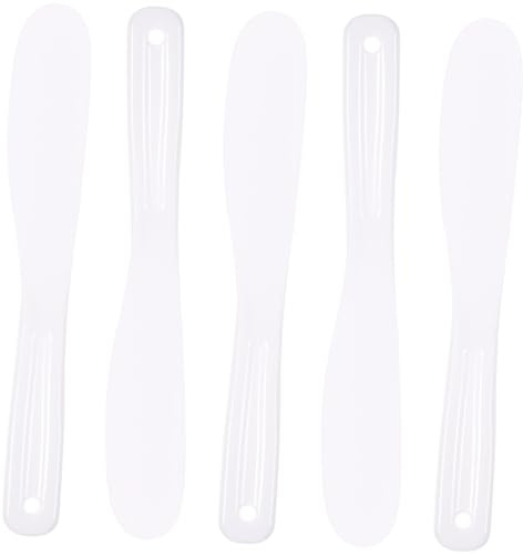 NOLITOY 5 pièces Spatules Silicone pour Soins Visage Cuillères Crème Visage Hygiéniques Applicateurs Cosmétiques Compacts pour Maquillage et Masque Portable pour Usage Quotidien et Voyage