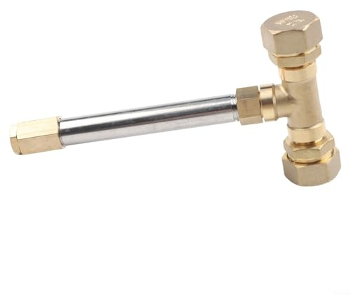 QuivyLivy Kit de montaje de tubería de latón para talleres caseros, junta decorativa de cobre con conector de tubo en forma de cruz, pieza de decoración de estilo industrial