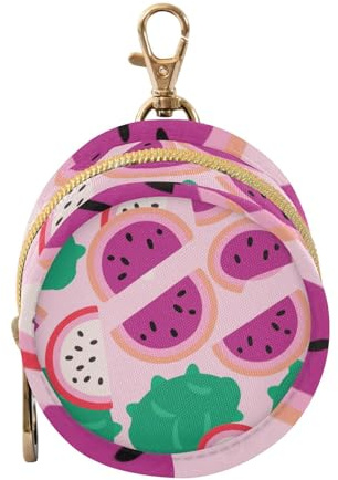 Porte-tétine de voyage pour nouveau-né avec fermeture éclair et clip - Motif fruit du dragon rose