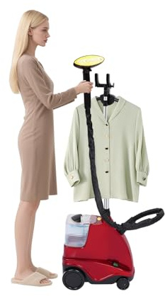 Resultado profesional Vaporizador y plancha de vapor, plancha de vapor vertical con depósito de agua de 3 l, cepillo de vapor para todo tipo de textiles, 2500 W para hogares, tiendas de ropa