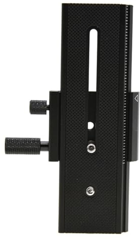 ABOOFAN Soporte de Riel Macro Negro para Cámara DSLR Placa Base de Montaje 1/4, Ajuste Manual Antirrotación para Fotografía de Primeros Planos y Estabilización en Trípodes