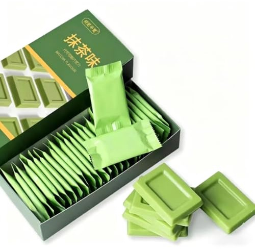 TraiHuyan - Matcha Chocolate,110g, Green Tea Chocolate,22 pieces Green Tea Flavoured Snack Bar, Smooth Texture, Great for Home Office or On-the-Go