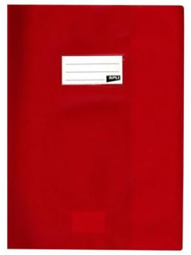 10 Heftumschläge mit Ledernarbung, 24 x 32 cm, PVC, blickdicht, 19/100, Farbe: Rot
