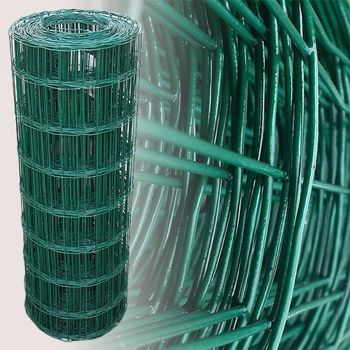 Garmix Gartenzaun 25m Grün Maschendrahtzaun 7,5 x 10 cm (80cm)