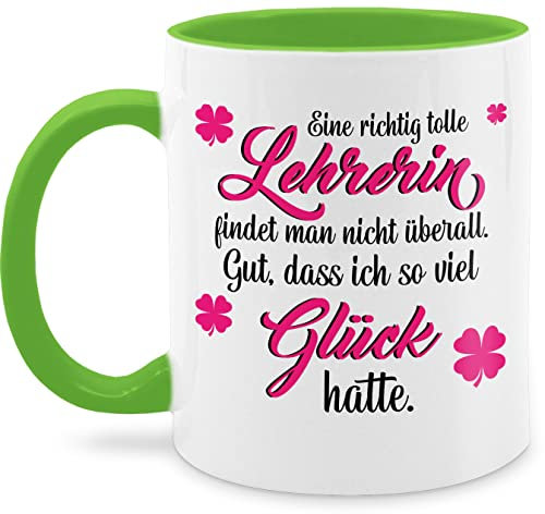 Tasse Tassen 325ml - Eine richtig tolle Lehrerin findet man nicht überall - 325 ml - Hellgrün - geschenke für lehrerinnen lehrergeschenke klassenlehrerin glück mug abschiedsgeschenke