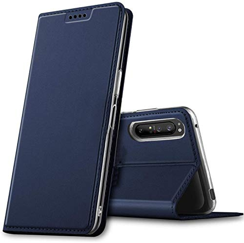 Verco mobilfodral för Sony Xperia 5 II, Premium bokväska flip fodral för Sony Xperia 5 II skal plånboksfodral pu läderväska [integrerad magnet], Blå