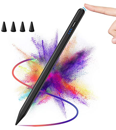 HOTLIFE Penna Touch per iPad, con Sensibile all'inclinazione & Rigetto del palmo & Magnetica Stylus Penna, per iPad iPad 10/9/8/7/6 2018-2022, iPad Pro 11/12.9, iPad Air 5/4/3, iPad Mini 6/5 (Nero)