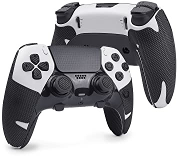 TALONGAMES Controller-Griffe kompatibel mit Playstation 5 DualSense Edge, rutschfest, schweißabsorbierend, strukturiertes Skin-Kit, für PS5-Controller, Griffe, Tasten, Trigger, D-Pad (Pro - Schwarz)