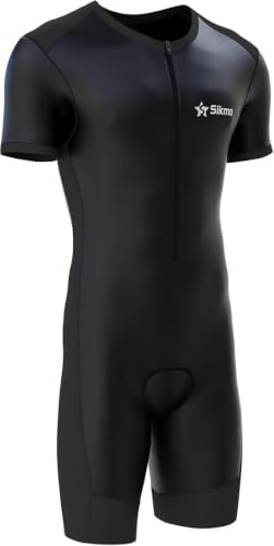 Sikma Herr cykling skinnsuit vadderad en del trisuit cykel topp kort
