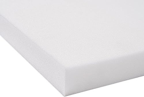 4everPrime WHITE Upholstery Foam Sheet | FIRM Premium Quality High-Density | Cut to any Size | for Sofa Cushions Seat Pads Stool Chair (20x20 inch, 5 inch thick - White FIRM)