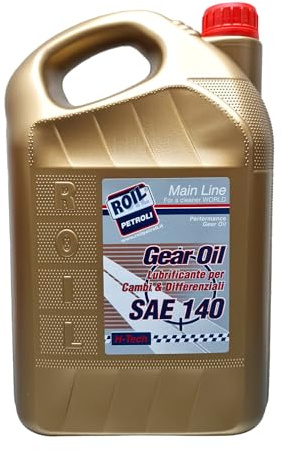 5 Litri di Roil GEAR CD SAE 140 - Olio Minerale per cambi manuali, differenziali, trasmissioni manuali, ingranaggi ipoidi e assali