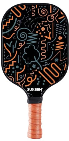 Sukeen Raquette de pickleball légère en fibre de carbone T700, noyau en polypropylène renforcé de 16 mm, convient aux joueurs avancés