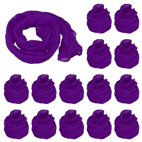 PATIKIL Tela de Flores de Media 15 Piezas de Material de Malla de Nylon para Hacer Flores de Media de Seda Tensil para Manualidades de Boda Decoración del Hogar Morado Oscuro