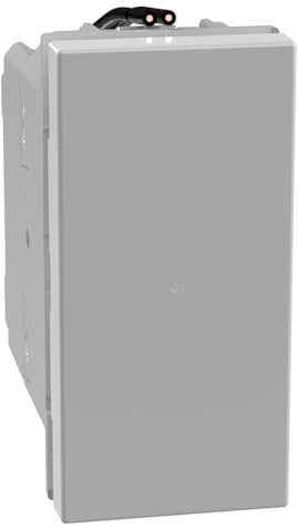 BTICINO MatixGO Comando illuminazione Ottimizzato per luce led 1 modulo 250 Va.c., con led blu il led non è intercambiabile, 1 modulo SJG4054LBF Invertitore assiale ILLUMINATO 1P 10 AX, 250Vac