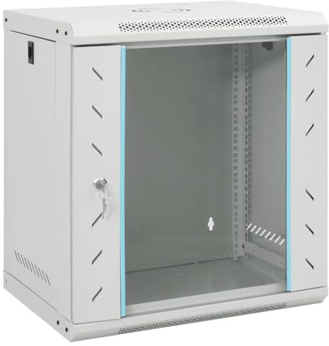 vidaXL Coffret de réseau Mural 12U 19 IP20 53x40x60 cm, Coffret de réseau Mural, Armoire de données, Support de réseau