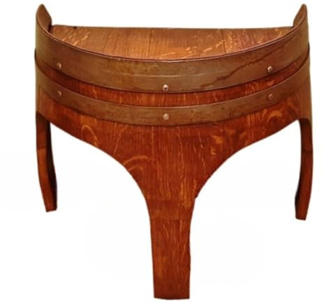 Nachttisch, Couchtisch, Weinfass aus Eiche, Wandtisch, Bogenbeine (18 Zoll)