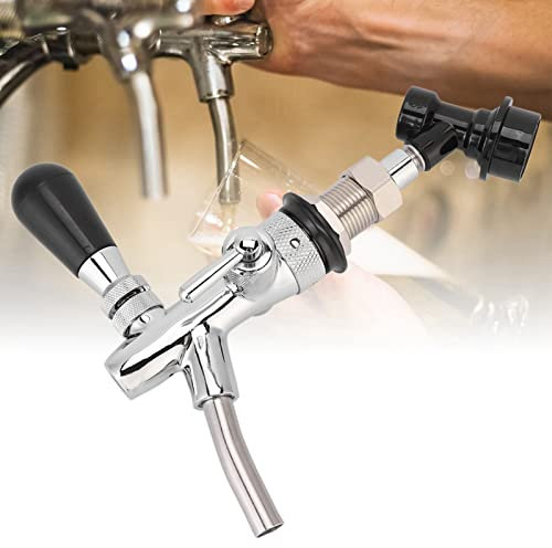 Topyond Grifo de Cerveza, Mini Grifo de Barril Ajustable con Bloqueo de Bola, Dispensador de Barriles con Desconexión de Líquido, Regulador de Co2 para Elaboración Casera y Mini