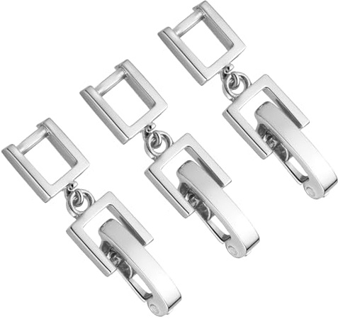 3 Pack Bracelet Extender Silver Necklace Extender Silver Jewelry Clasps Women Foldover Clip Link Extensions for Necklace Bracelet Jewelry Making
