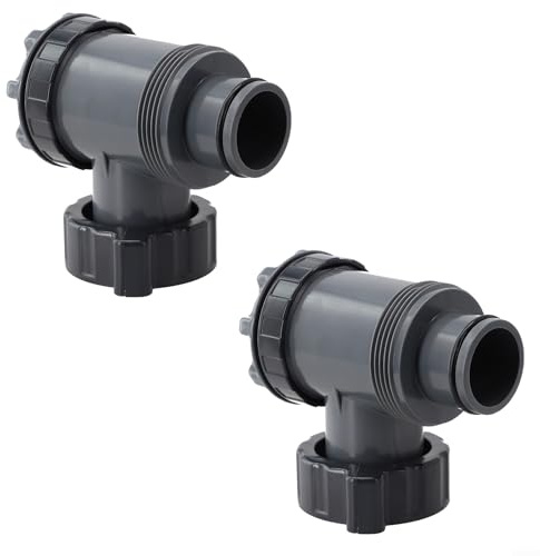 BlesConi Valvola di intercettazione per piscina con valvola di intercettazione per tubo da 38 mm per piscine fuori terra (2 pezzi)