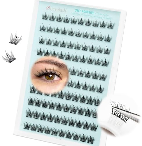 Selbstklebende Wimpern Ohne Kleber Anime Cluster Lashes Press On Wimpern Spiky Manga Individual Eyelashes Glueless Lashes Stick On 10-12mm by Obeyalash (Manga)