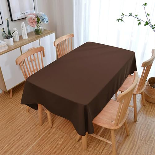 Tolldek Quadratisch Tischdecken Kaffee, 140x140cm Tischtuch Einfarbig Polyester, Tischtuch für Gartentisch Schmutzabweisend Geeignet für Home Küche