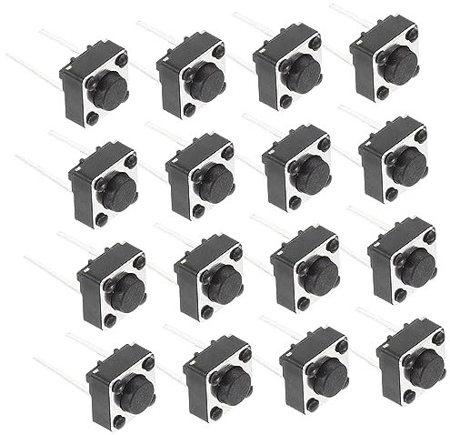 MAGICLULU 20pcs Tactile Momentary Push Button Switch 6x6x4.3mm Two-terminal Pcb Replacement Button for Electronics Breadboard and Circuit Board