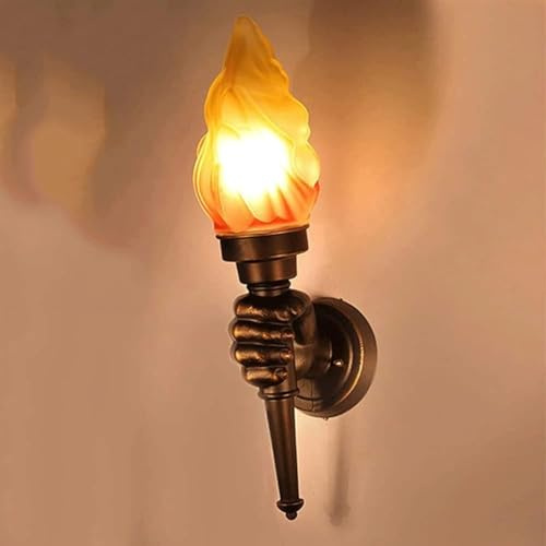 Lampe Murale Torche LED, Appliques Murales De Décoration Intérieure, Abat-Jour en Verre à Effet De Flamme, éclairage Mural, Projecteur Mural pour Porche, Couloir, Right Hand, LED Light Source