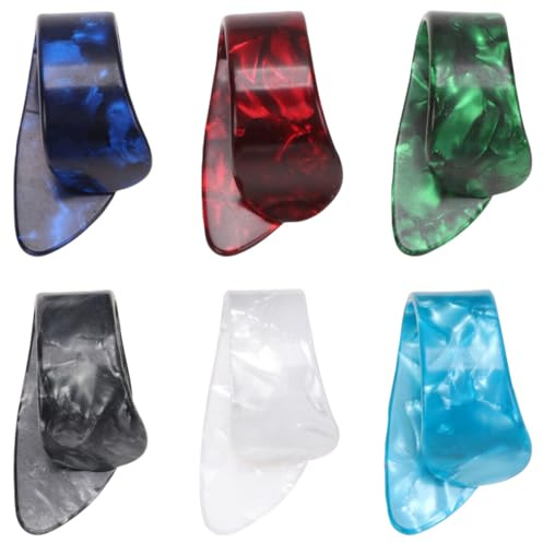MAGICLULU 12 Stück Teiliges Celluloid Daumen finger plektrum Ultra dünn Leicht Langlebig für Akustik Bassgitarre Je Schmerzschutz für Anfänger Standardgröße