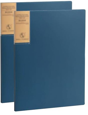 ZONSHJDKR Raccoglitore per Portfolio Cartella di Presentazione da 2 Pezzi, Raccoglitore a 30 Tasche, Organizer for Documenti con Display/Rosso(Blue)