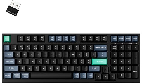 Keychron B35 Wireless Keyboard, 2.4 GHz/Bluetooth 96% Layout Keyboard with Numeric Keypad Silent Typing Launcher Support Ergonomic Angle Compatible with Mac Windows Linux