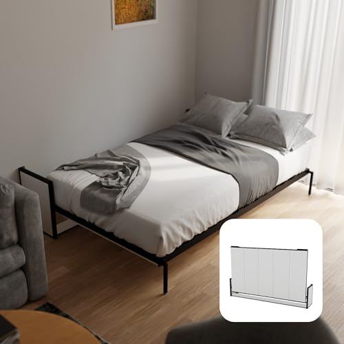 Wallbedking - Murphy Schrankbett Horizontal Studio 190x120 cm (Kleines Doppelbett) – Platzsparendes verstecktes Wandklappbett für Gästezimmer, Studios und kleine Räume