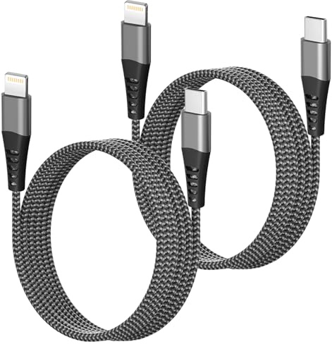 Cable USB C a Lightning 2M 2Pack, MFi Certificado Cable iPhone Lightning to USB C cable iPhone Carga Rapida Nylon Usb lightning Tipo c para iphone 14/14Pro Max/13/13 Pro/13Pro Max/12/11/X/SE/8/7,iPad