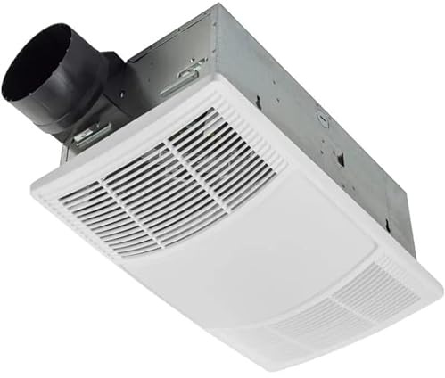 Ventilateur d'extraction de salle de bain, chauffage et éclairage LED combinés, 80 pi³/min