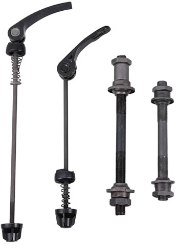 MUCKLILY Schnellspanner Fahrrad Vorderrad und Hinterrad aus Metall mit Werkzeugfreiem Ausbau 1 Satz für Mountainbike und Rennrad in Schwarz