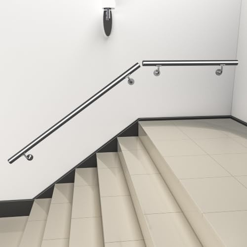 80×106cm304 Stainless Steel Wall Mount Stair Handrail, Indoor & Outdoor Use