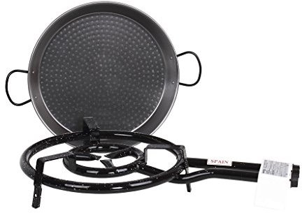 Cofan Kit Poêle à Paella + Brûleur | Comprend Poêle à Paella en acier poli | Pack complet